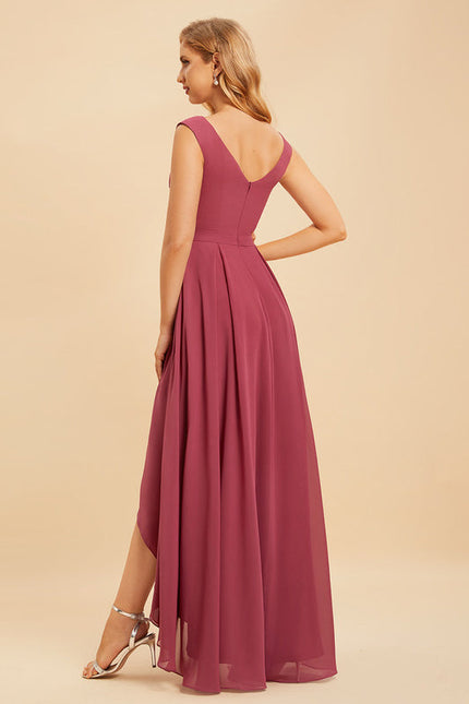 Robe Demoiselle D'Honneur Asymétrique Fluide - gallery 1