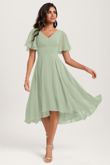 Robe Demoiselle D'Honneur Asymétrique Fluide