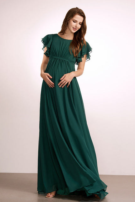 Robe Demoiselle D'Honneur Élégante Verte