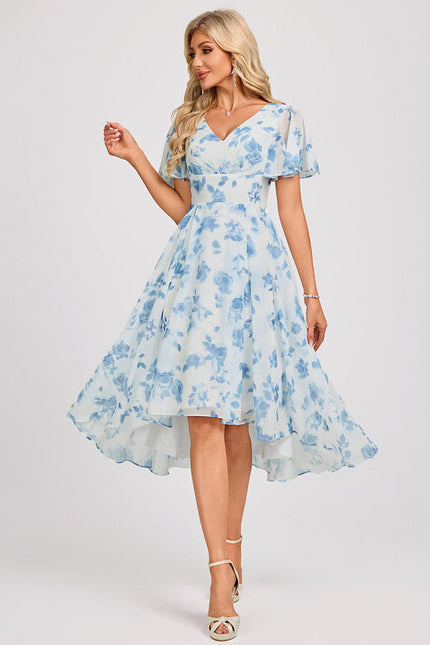 Robe Demoiselle D'Honneur Asymétrique Fluide - gallery 2