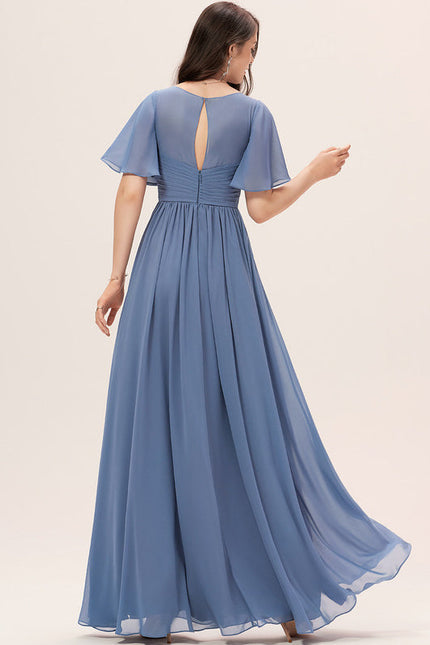 Robe Demoiselle D'Honneur À Volants Rose Pâle - gallery 1