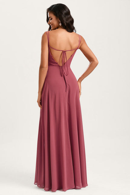 Robe Demoiselle D'Honneur À Volants Rose Pâle - gallery 9