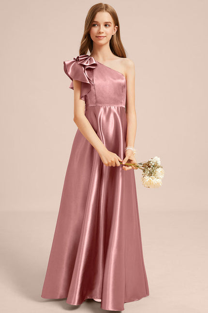 Robe Demoiselle D'Honneur Satin Unie Élégante - gallery 3