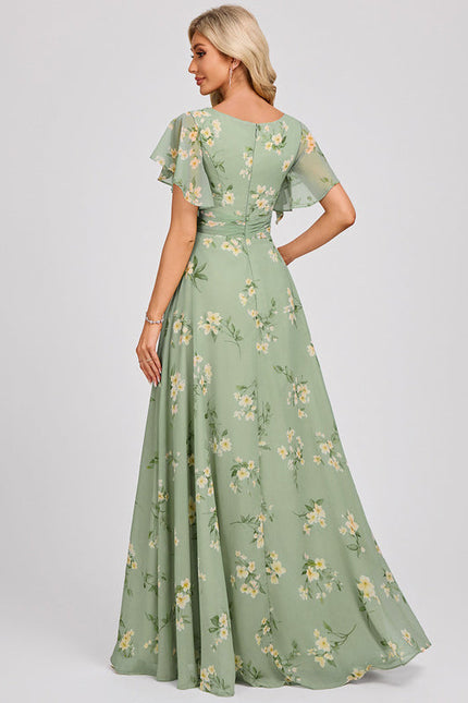 Robe Demoiselle D'Honneur À Volants Rose Pâle - gallery 5