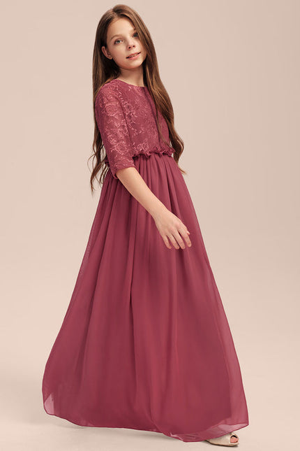 Robe Demoiselle D'Honneur Rouge Élégant Longueur - gallery 3