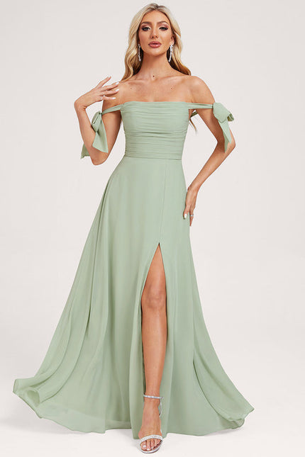 Robe Demoiselle D'Honneur Fluide Vert Tendre - gallery 1
