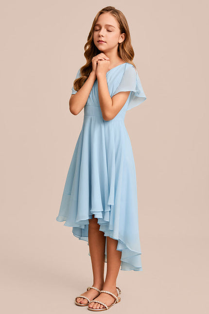 Robe Demoiselle D'Honneur Ailée Vert Pastel - gallery 2