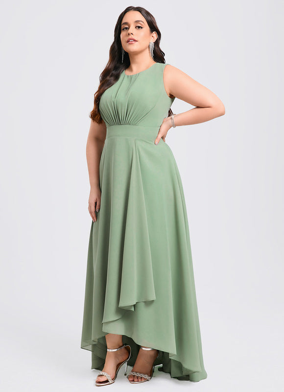 Robe Demoiselle D'Honneur Mousseline Verte - gallery 6