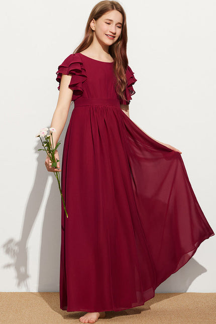 Robe Demoiselle D'Honneur Volante Prune - gallery 3