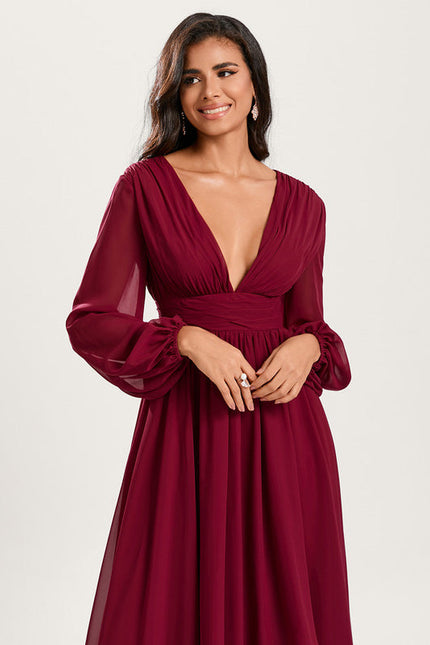 Robe Demoiselle D'Honneur Asymétrique Fluide - gallery 3