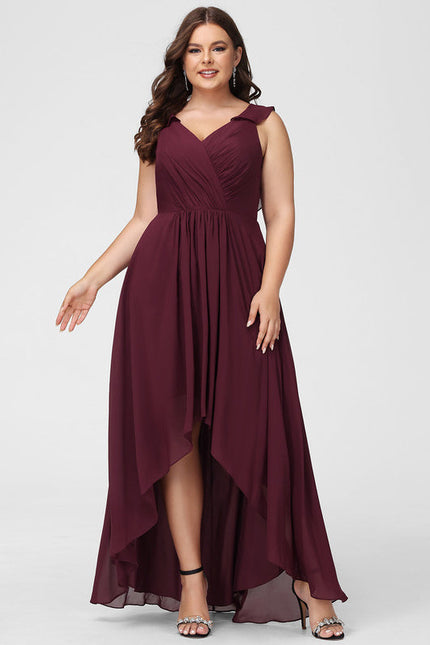 Robe Demoiselle D'Honneur Asymétrique Fluide - gallery 7