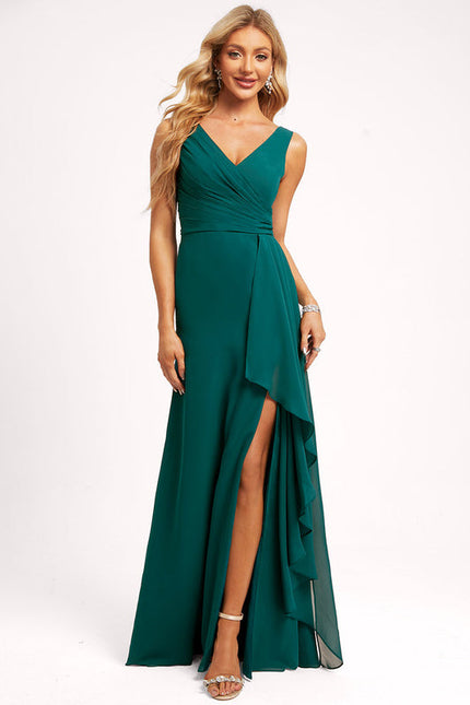 Robe Demoiselle D'Honneur À Volants Rose Pâle