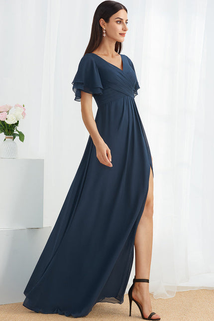 Robe Demoiselle D'Honneur Mousseline Beige - gallery 2