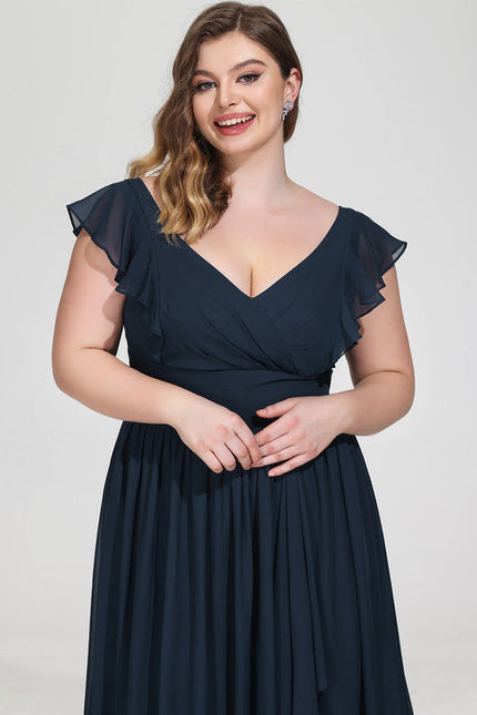 Robe Demoiselle D'Honneur À Volants Rose Pâle - gallery 9