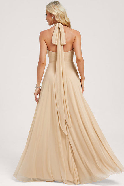 Robe Demoiselle D'Honneur Sable Élégante - gallery 5