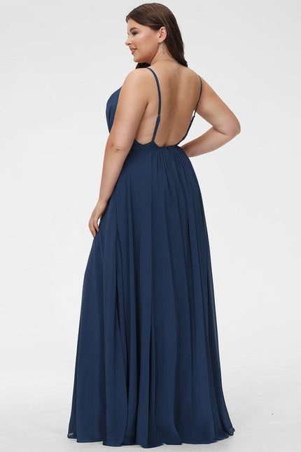 Robe Demoiselle D'Honneur Mousseline Beige - gallery 8