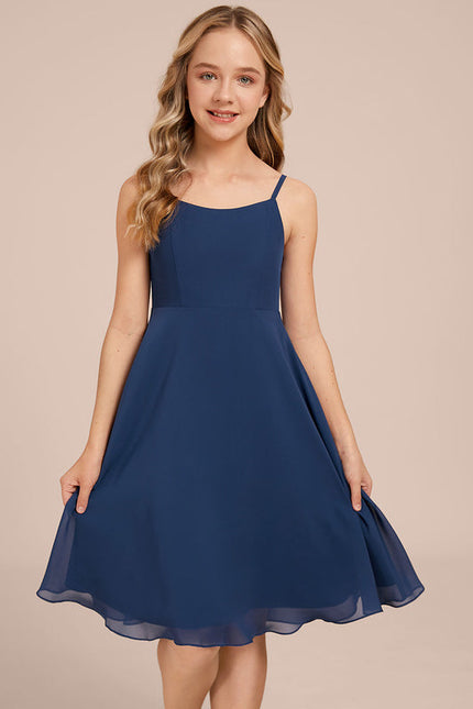 Robe Demoiselle D'Honneur Bleu Nuit Fluide