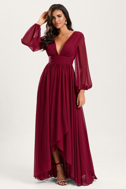 Robe Demoiselle D'Honneur Asymétrique Fluide - gallery 1