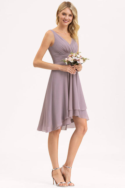 Robe Demoiselle D'Honneur Asymétrique Fluide - gallery 4