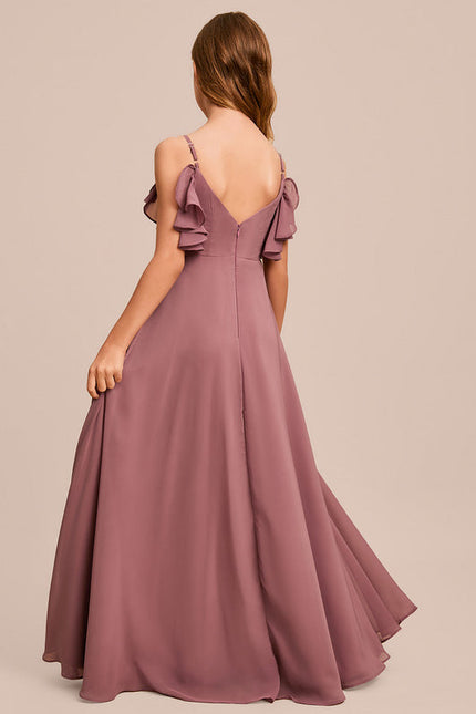 Robe Demoiselle D'Honneur Mousseline Ciel - gallery 8