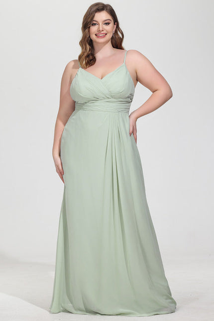 Robe Demoiselle D'Honneur À Volants Rose Pâle - gallery 6