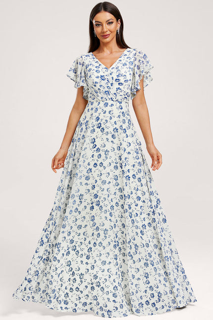 Robe Demoiselle D'Honneur À Volants Rose Pâle - gallery 3