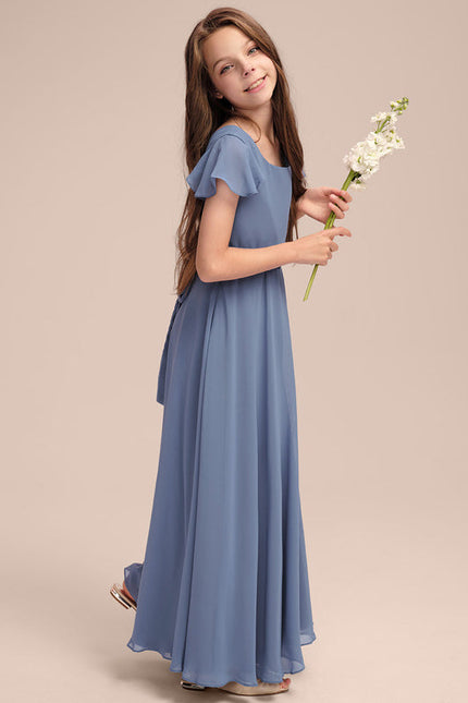 Robe Demoiselle D'Honneur Mousseline Ciel - gallery 2