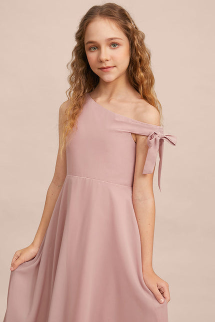 Robe Demoiselle D'Honneur Unicolore Élégante - gallery 5