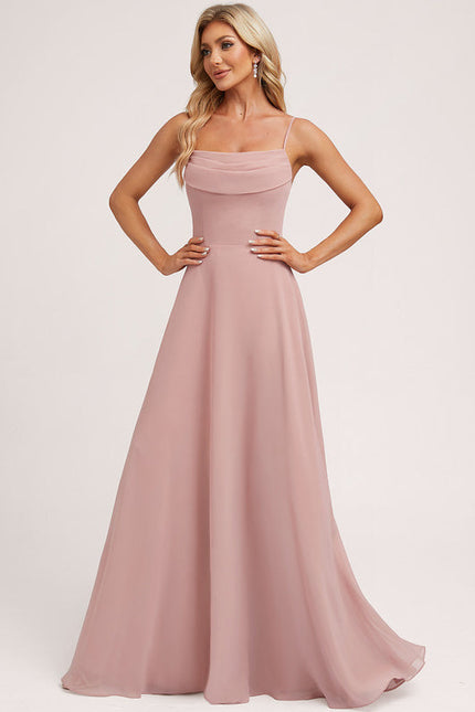 Robe Demoiselle D'Honneur Col Carré Flottante - gallery 4