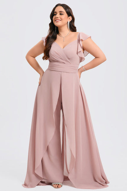 Robe Demoiselle D'Honneur Vaporeuse Rose - gallery 6