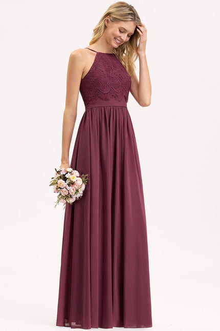 Robe Demoiselle D'Honneur Dentelle Bordeaux - gallery 1