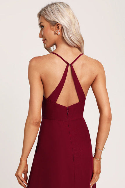 Robe Demoiselle D'Honneur Mousseline Beige - gallery 4