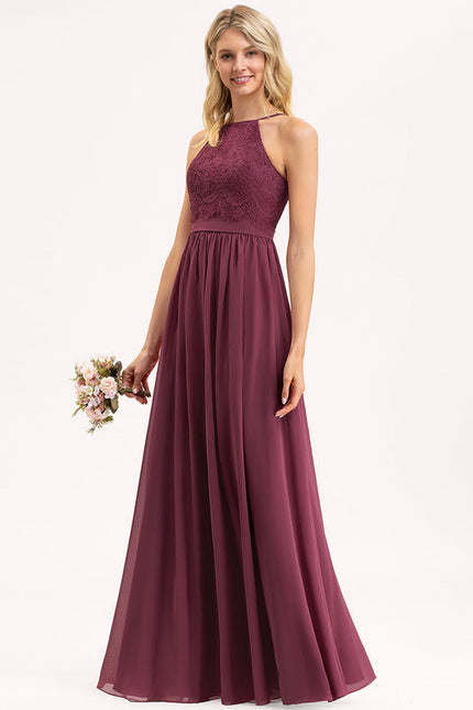 Robe Demoiselle D'Honneur Dentelle Bordeaux - gallery 2