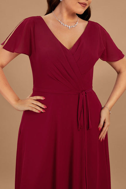 Robe Demoiselle D'Honneur Mousseline Beige - gallery 7