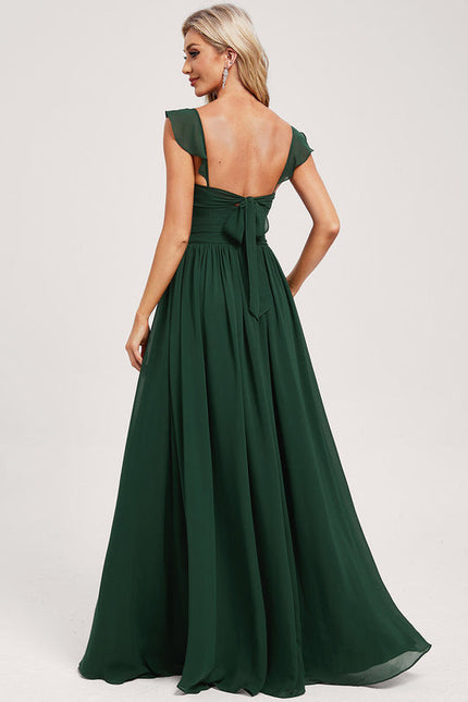 Robe Demoiselle D'Honneur À Volants Rose Pâle - gallery 4