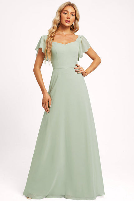 Robe Demoiselle D'Honneur À Volants Rose Pâle - gallery 5