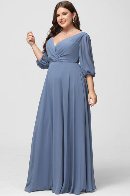 Robe Demoiselle D'Honneur À Volants Rose Pâle - gallery 8