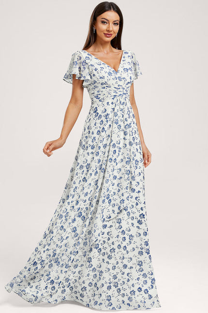 Robe Demoiselle D'Honneur À Volants Rose Pâle - gallery 2