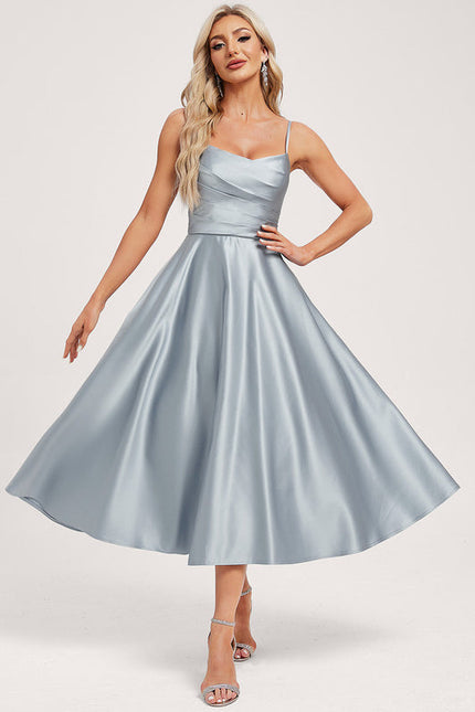 Robe Demoiselle D'Honneur Satin Céleste Doux - gallery 1