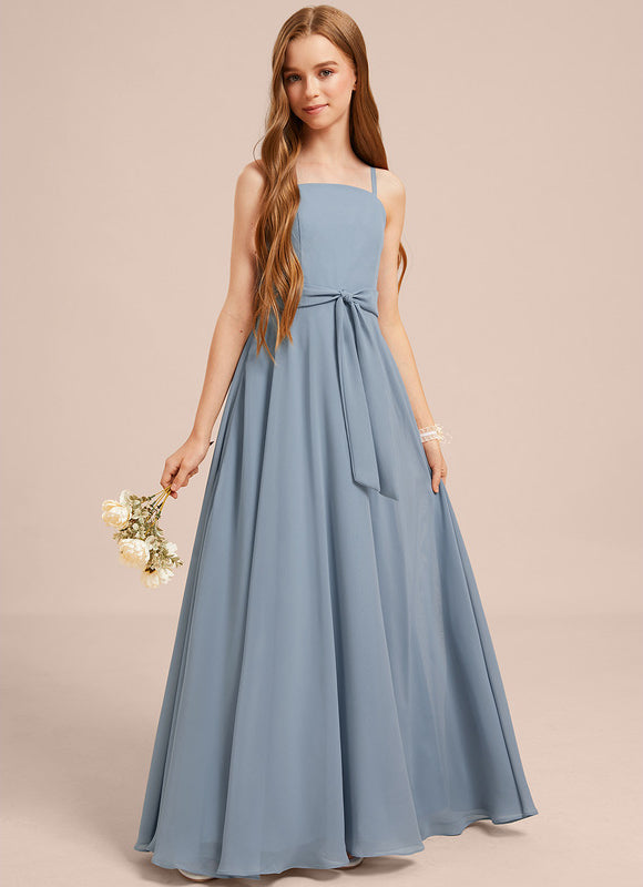 Robe Demoiselle D'Honneur Mousseline Ciel