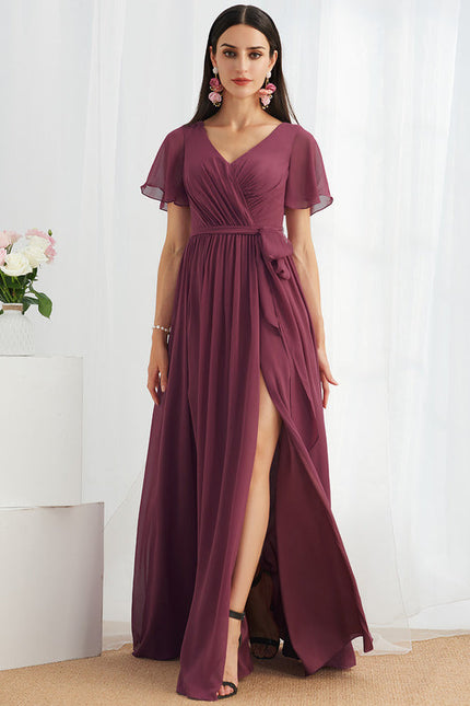 Robe Demoiselle D'Honneur Mousseline Beige