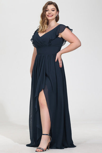 Robe Demoiselle D'Honneur À Volants Rose Pâle - gallery 7