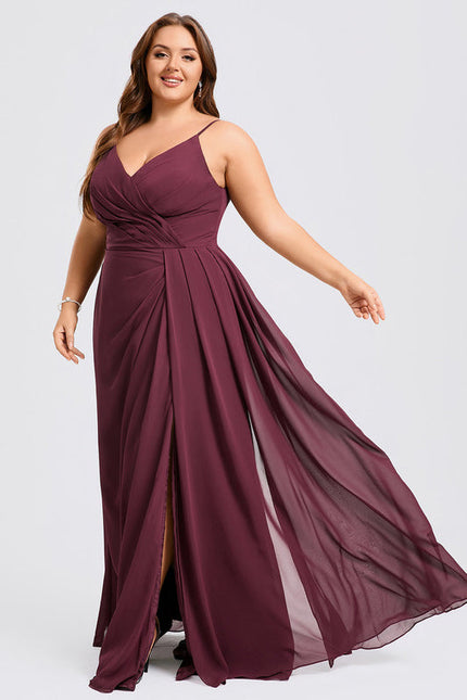 Robe Demoiselle D'Honneur À Volants Rose Pâle - gallery 5