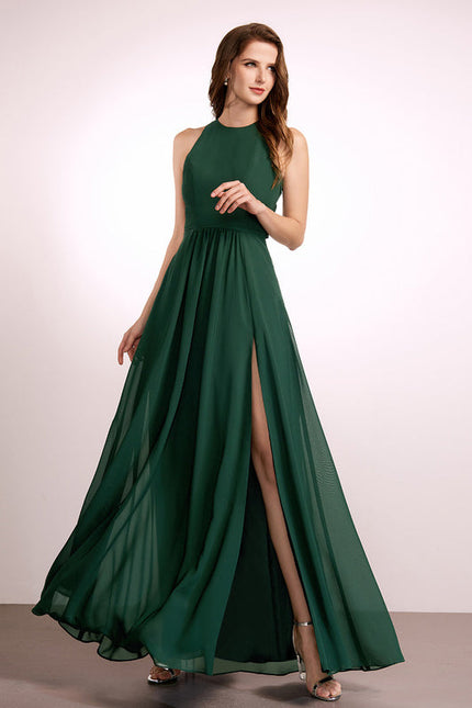Robe Demoiselle D'Honneur Verte Lueur Flottante - gallery 2