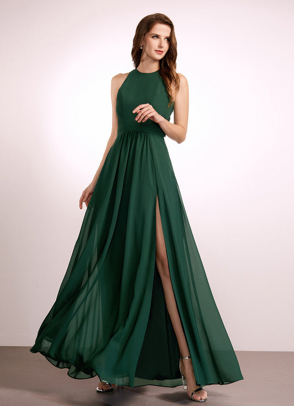 Robe Demoiselle D'Honneur Verte Lueur Flottante - gallery 2