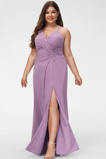 Robe Demoiselle D'Honneur À Volants Rose Pâle - gallery 9