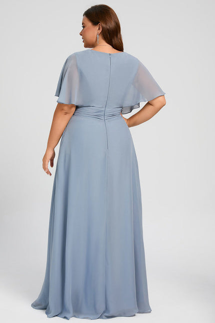 Robe Demoiselle D'Honneur À Volants Rose Pâle - gallery 9