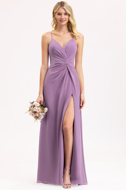 Robe Demoiselle D'Honneur À Volants Rose Pâle - gallery 5