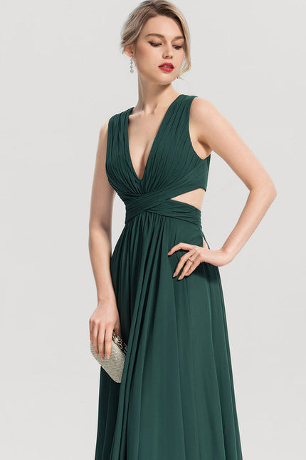 Robe Demoiselle D'Honneur Élégante Bordeaux - gallery 1