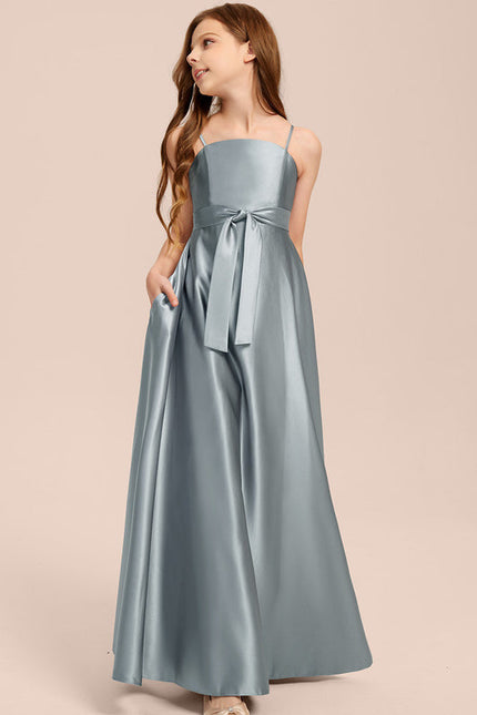Robe Demoiselle D'Honneur Satin Aqua - gallery 2